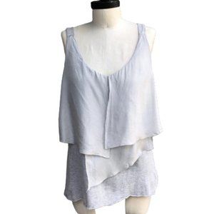 100% Silk + French Terry Ethereal Layered Cotton Tank Top Medium